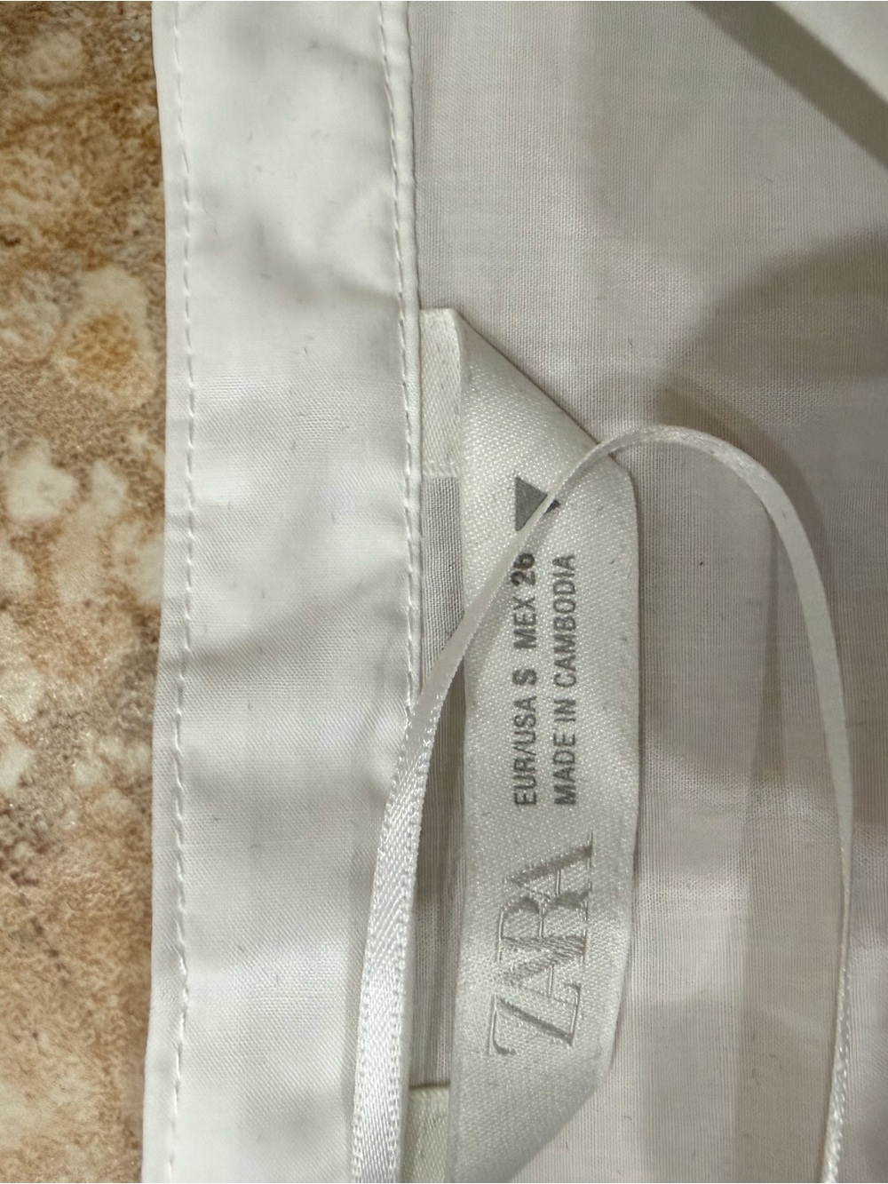 Zara White Ruffle-Trim Button-Front Blouse - Picture 2 of 2